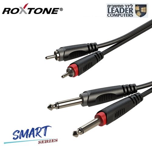 כבל אודיו איכותי משני PL6.3 לשני RCA מונו באורך של 3 מטר | דגם Roxtone Smart SACC150L0030
