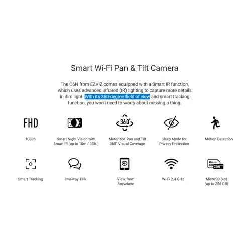 מצלמת רשת מתנייעת EZVIZ C6N 4MP