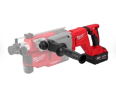 פטישון נטען MILWAUKEE M18 עם ידית D ומערכת בלימת רעידות