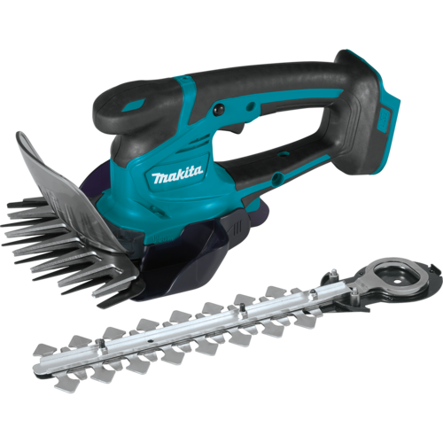 מזמרת דשא MAKITA XMU04ZX משולבת עם גוזם גדר, מערכת להבים כפולה וידית ארגונומית