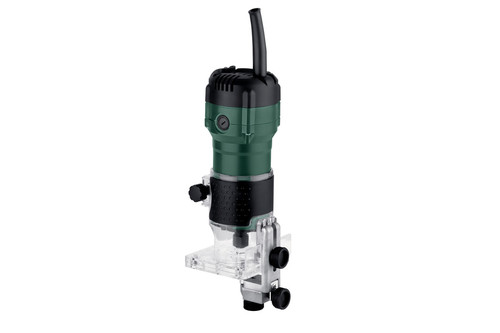 רוטר חשמלי METABO FM 500-6 קומפקטי עם פלטת בסיס שקופה ומערכת כיוון עומק מדויקת
