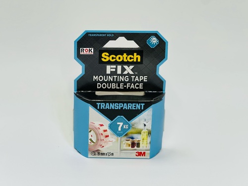 דבק דו צדי שקוף 3M FIX 19MM 1.5M