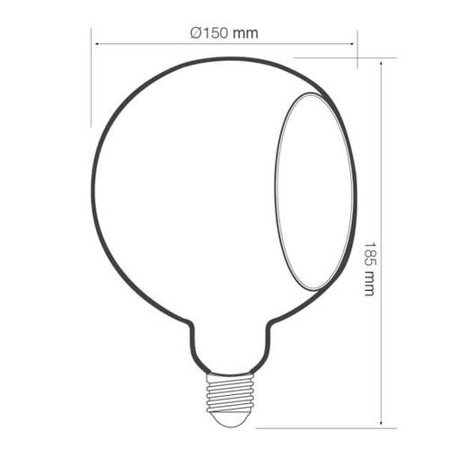 GLOW גלוב G150SJR זכוכית אמבר 8 וואט 2200K ניתן לעמעום