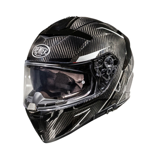 קסדת PREMIER DEVIL CARBON ST8 צבע קרבון\לבן תקן חדש 22.06