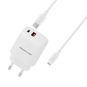 מטען קיר מהיר SILVER LINE PD20W + QC3.0 18W 