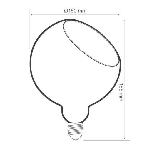 GLOW גלוב G150AJR זכוכית אמבר 8 וואט 2200K ניתן לעמעום