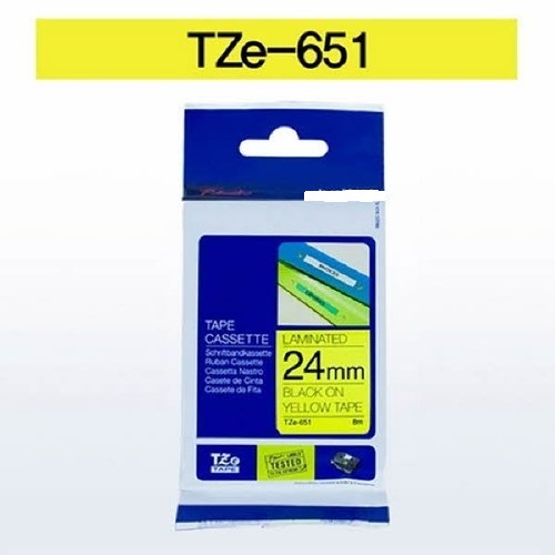 סרט דיו תואם שחור על צהוב BROTHER TZE651
