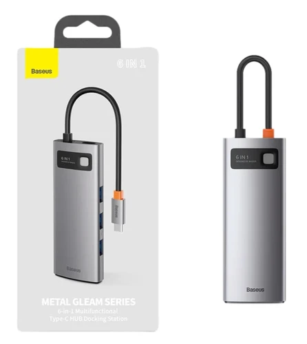 תחנת עגינה Baseus PD 100W HDMI RJ45 6IN1 USB-C | רכזת טייפ סי