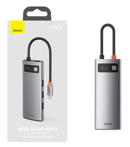 תחנת עגינה Baseus PD 100W HDMI RJ45 6IN1 USB-C | רכזת טייפ סי