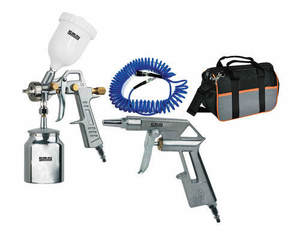 קיט פנאומטי מרסס עליון/תחתון, אקדח אויר וצינור שרשורי בתיק - 210500-002