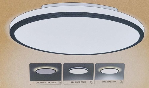 פאנל צמוד תקרה 18W כולל תאורה אחורית - לבן