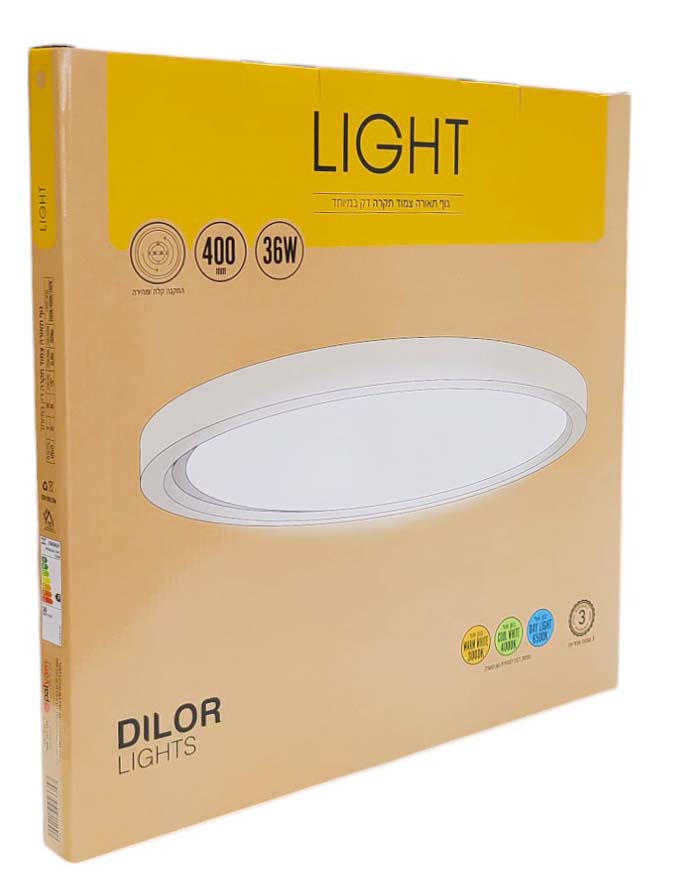פאנל צמוד תקרה דק במיוחד - עגול 36W CCT - לבן