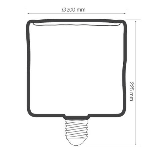 ** GLOW גלוב C95JR זכוכית עיצווב מרובע 8 וואט 2200K לעמעום