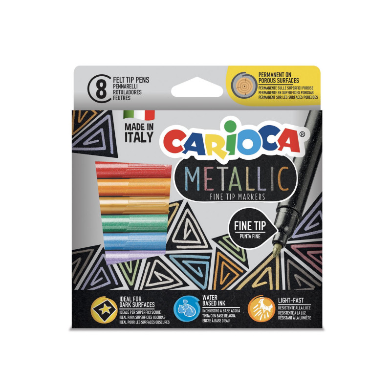 סט 8 טושים מטאליים מבית CARIOCA (איטליה)