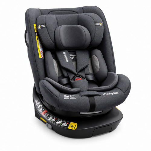 כיסא בטיחות בתקן I-SIZE G412 מסתובב 360º מבית  BabySafe (אפור)