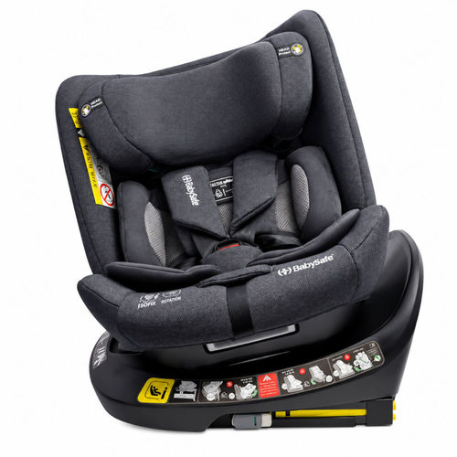 כיסא בטיחות בתקן I-SIZE G412 מסתובב 360º מבית  BabySafe (אפור)