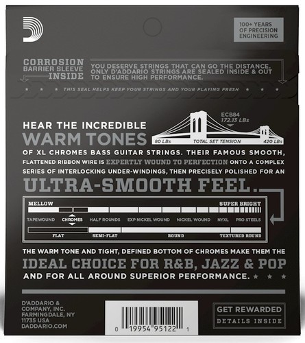 זוית נוספת D'Addario ECB84 Light Gauge Flatwound