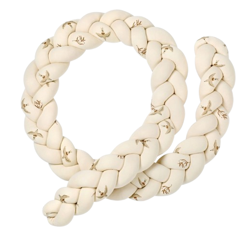 כרית נחשוש קלועה / צמה 100% כותנה - ציפורים עלים WASH