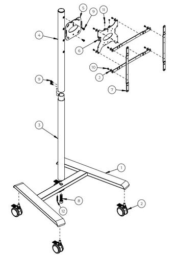 עגלת נשיאה למסכים B-BTECH BT7504