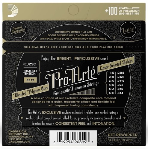 זוית נוספת EJ25C Flamenco Tension מבית D'Addario