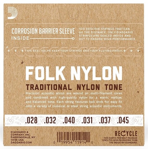 זוית נוספת מיתרים לגיטרה קלאסית D'Addario EJ32C Normal Tension