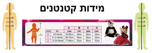 תחפושת עכברונת ורודה לפעוטות במידה 6-12M