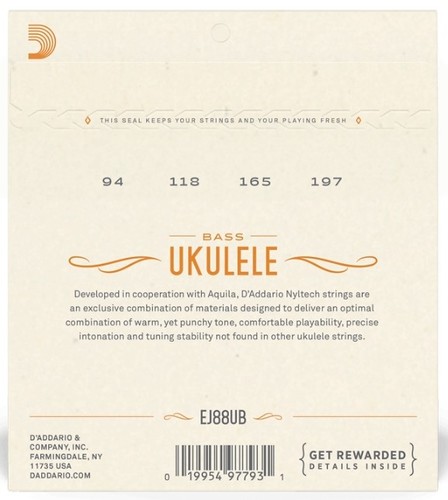 זוית נוספת D'Addario EJ88UB Bass Ukulele Set