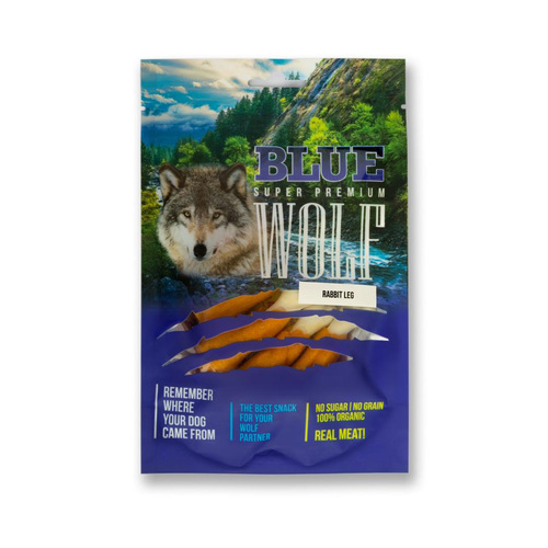 בלו וולף חטיף פרמיום לכלב רגלי ארנבת 80 גר' BLUE WOLF