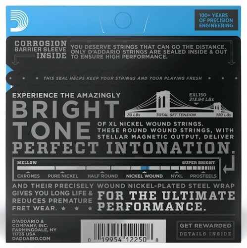 זוית נוספת D'Addario 10-46 Light 12-String Electric Guitar Strings