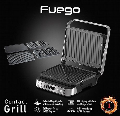 טוסטר גריל SMART MULTI CONTACT 6-IN-1 PRO GRILL fire 10Pro