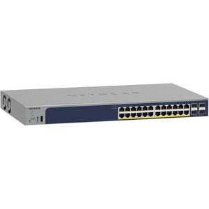 GS728TP — 28-Port Gigabit Ethernet Smart Switch with 4 SFP Ports (16 PoE, 8 PoE+) (192W) Netgear