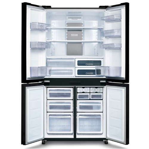 מקרר 4 דלתות 611 ליטר Sharp SJ-8841-BK זכוכית שחורה שארפ