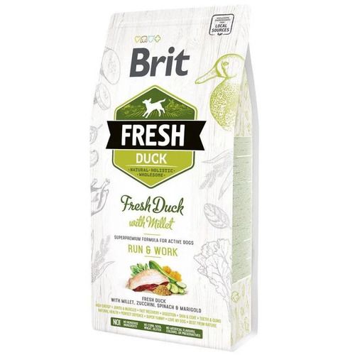 בריט פרש Brit Fresh כלב פעיל בוגר ברווז ודוחן 12 ק&quot;ג