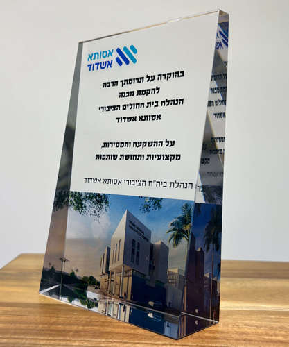 מגן  הוקרה קריסטל אנכי ענק