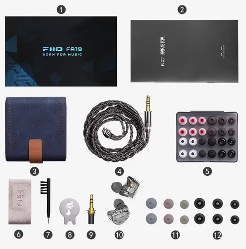 אוזניות IEM Fiio FA19 עם 10 דרייברים BA  