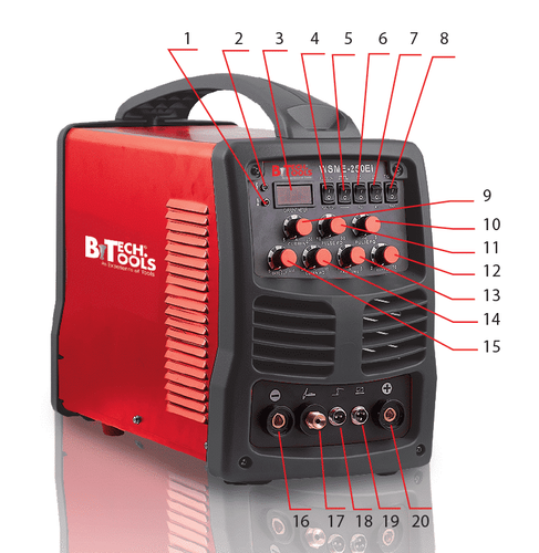 רתכת אינוורטר AC/DC 250AH מערכת TIG + MMA Wave 5