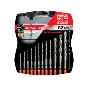 סט מקדחי אימפקט 12 HSS M2 SUPERיח B.TECH 10-2.0