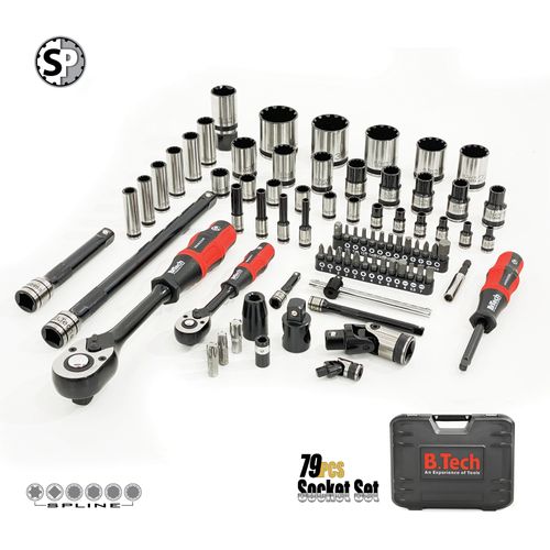 סט בוקסות Dual Spline ואביזרים 79 חלקים  DR 1/4