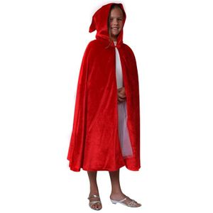 גלימת קטיפה אדומה עם כובע 100 ס"מ