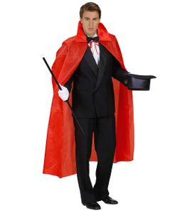 גלימה עם צווארון לתחפושת ערפד או קוסם 120 ס"מ - אדום