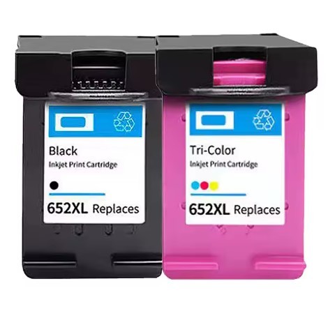 2 ראש דיו תואמים - שחור + צבע  HP 652 XL