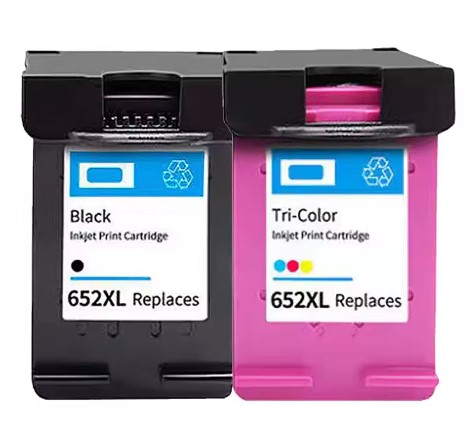 2 ראש דיו תואמים - שחור + צבע  HP 652 XL