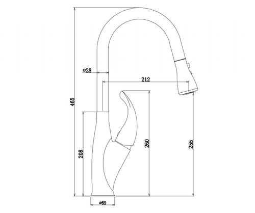 ברז נשלף לכיור מטבח | שחור ברונזה | 7478 | דגם מיקס | יועם YOAM
