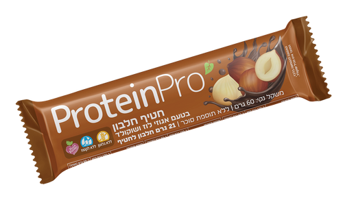 חטיף חלבון בטעם אגוזי לוז ושוקולד - מארז 12 יחידות