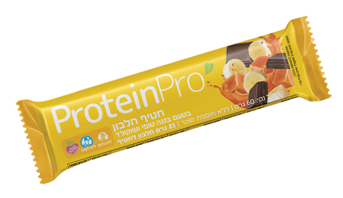 חטיף חלבון בטעם בננה טופי ושוקולד - מארז 12 יחידות