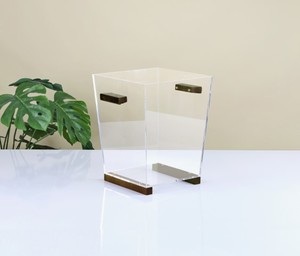 סל נייר אקריל עם ידיות עץ - 27*22*26 ס"מ -Y.C.032613