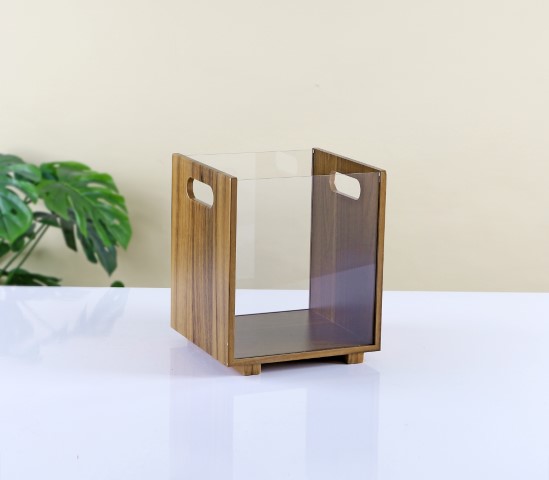 סל נייר עץ ואקריל - 23.5*22*27 ס"מ -Y.C.032842