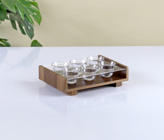 מעמד ל6 ספלים בדוי עץ ואקריל - 25*17.5 ס"מ -Y.C.032804