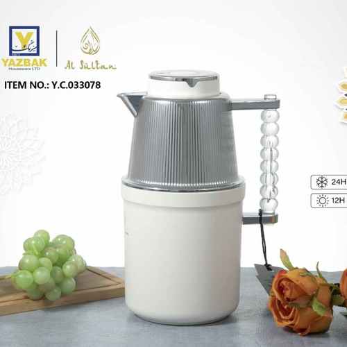 טרמוס אלסולטאן 1 ליטר קישוט צבע כסף ידית אקריל - Y.C.033078