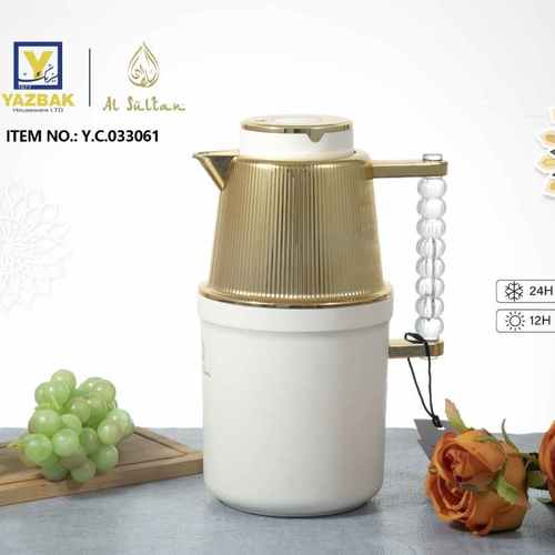 טרמוס אלסולטאן 1 ליטר קישוט צבע זהב ידית אקריל - Y.C.033061